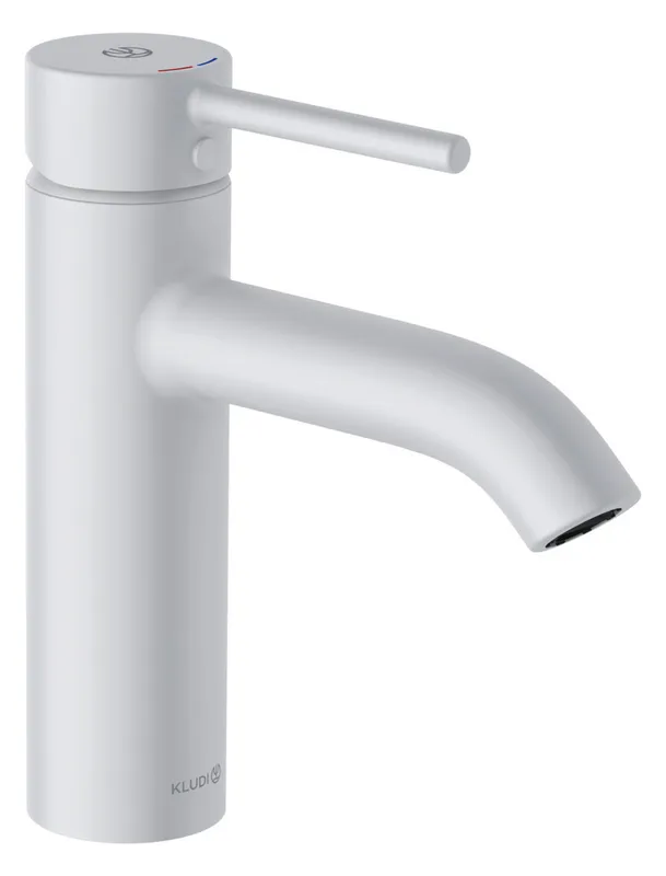 KLUDI BOZZ Waschtisch-EHM 100mm mit Push Open Ablaufventil mattweiß