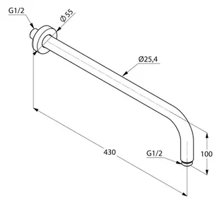 KLUDI A-QA Wand-Brausearm 400 mm mattweiß – Bild 2