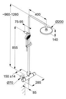 KLUDI-DIVE DIVE S 3S Thermostat Dual Shower System chrom – Bild 2