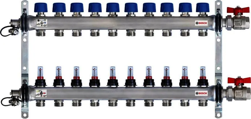 BOSCH Zubehör für Wohnungsstationen Edelstahlverteiler 10HK DFM 0-5l/min
