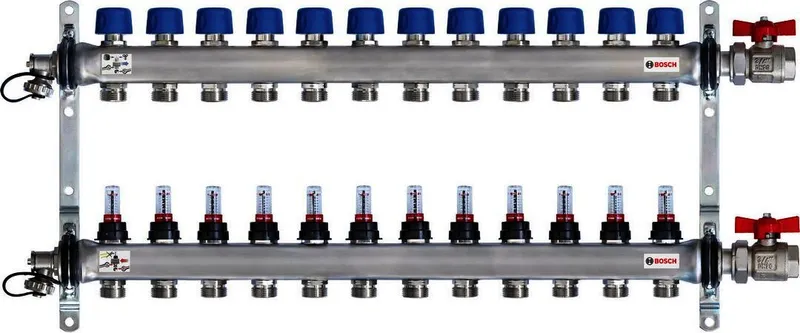 BOSCH Zubehör für Wohnungsstationen Edelstahlverteiler 12HK DFM 0-5l/min