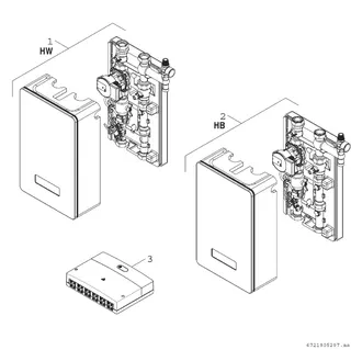 BOSCH Hybrid Station HW-SetHYC25-1 zur Einbindung Luft/Wasser-Wärmepumpe – Bild 2