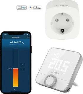 BOSCH Einzelraumregelung Erweiterungsset 1x Raumthermostat II, 1x Zwischenstecker