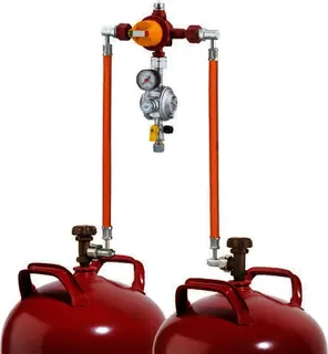 2-Flaschenanlage 1,5kg/h 50mbar PS16bar KLF x RVS10 AUV UEDS