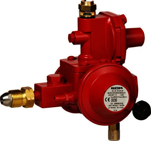 Gasregler BHK/K 4kg/h 50mbar POL x IG G1/2 SAV PRV