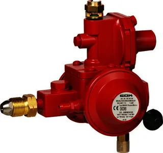 Gasregler BHK/K 4kg/h 50mbar POL x IG G1/2 SAV PRV