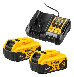DEWALT Akku-Kit (2 x 18 V / 5 Ah plus DCB 1104)