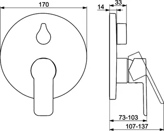 SCALIDO-Wannenarmatur D2 Unterputz- Fertigmontageset Rosette rund schwarz – Bild 2