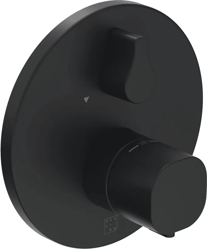SCALIDO-Brausethermostat D2 Unterputz- Fertigmontageset 1 Verbr Rosette rund sw