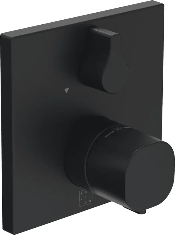 SCALIDO-Wannenthermostat D2 Unterputz- Fertigmontageset 2Verbr Rosette eckig sw