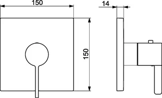 SCALIDO-Brausearmatur D3 Unterputz- Fertigset 1Verbr Rosette eckig BX schw. – Bild 2