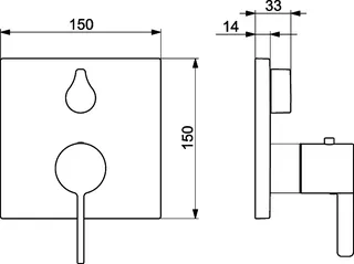 SCALIDO-Wannenarmatur D3 Unterputz- Fertigset 2Verbr Rosette eckig BX schw. – Bild 2