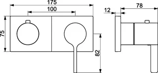 SCALIDO-Wannenarmatur D3 Unterputz- Fertigset 2 Verbraucher Rosette eckig sw – Bild 2