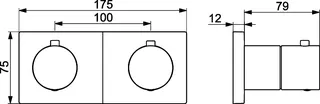 SCALIDO-Brausethermostat D3 Unterputz- Fertigset 1 Verbraucher Rosette eckig sw – Bild 2