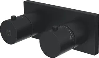 SCALIDO-Wannenthermostat D3 UP-Fertigset 2 Verbraucher Rosette eckig schwarz