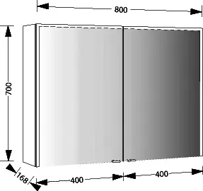 sanibel-Spiegelschrank ALU-PLUS A23 800x700x168mm LED-Beleuchtung 2-türig – Bild 2