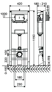 SCHELL WC-Modul MONTUS Flow H barrierefrei, mit Hygienespülung, SWS – Bild 3