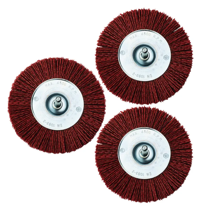 Sotin Nylon Rundschleifbürste Durchmesser 100 mm, Schaft 6mm, 3erPack