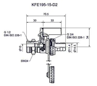 comfort-KFE-Kugelhahn bleifrei Durchgang Trinkw. selbstdichtend DN 15(1/2") Ms/vc – Bild 2