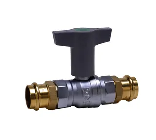 comfort-Kugelhahn bleifrei Trinkwasser Pressanschluss 22mm Iso-T-Griff Ms/vc