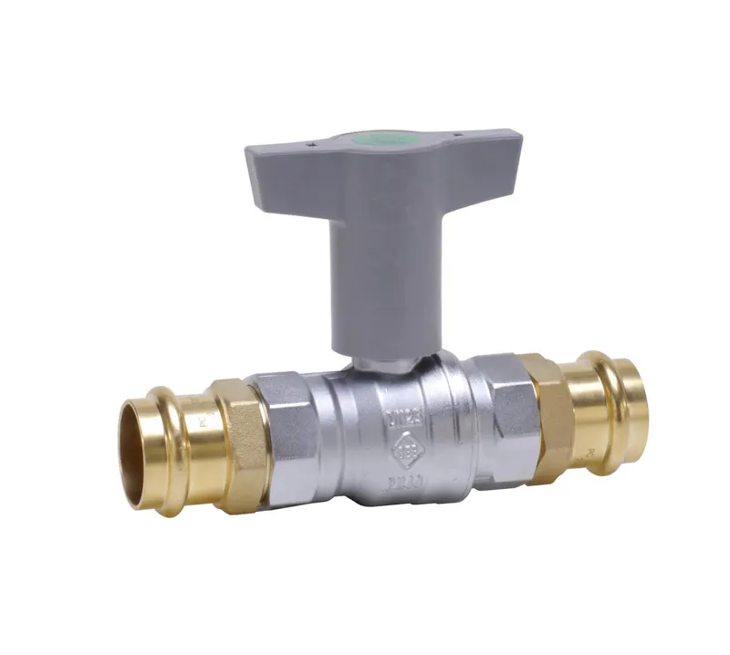 comfort-Kugelhahn bleifrei Trinkwasser Pressanschluss 18mm Iso-T-Griff Ms/vc