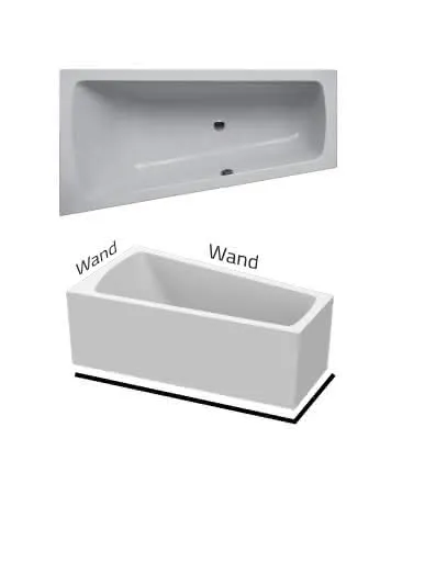 CT 170 U rechts Plus VL weiß Badewanne mit Schürze 2-seitig