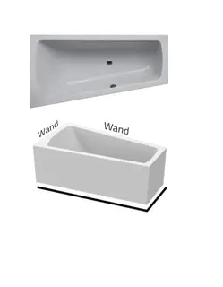 CT 170 U rechts Plus VL weiß Badewanne mit Schürze 2-seitig