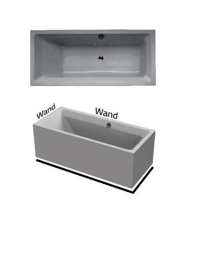 BH 170 Plus VL weiß Überlauf links Badewanne mit Schürze 2-seitig