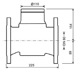 DM Großwasserzähler Woltman Q3 63,0 WP DN 80 BL 225mm kalt – Bild 2