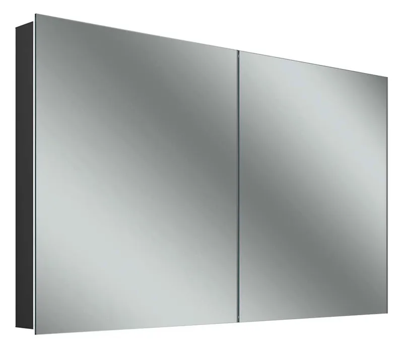 Schneider Spiegelschrank ALC2 130/2/TW, schwarz matt, RW Spiegel