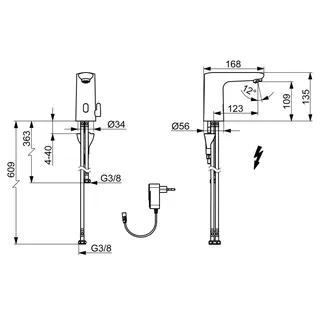 Waschtisch-Batt., ND, 230/9 V, Bluetooth HANSAELECTRA 9263 chr – Bild 2