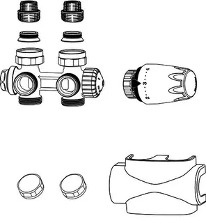 HEIMEIER Ventil Multilux 4-Set Zweirohr- und Einrohr, schwarz RAL 9005 – Bild 2