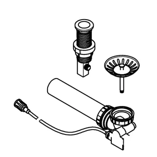 GROHE Zugstangen-Ablaufgarnitur 40986 Push-Exzenter f. Spülen hard graph. geb. – Bild 3