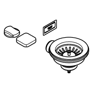 GROHE Spülen-Ablaufgarnitur 40996 mit Exzenter hard graphite gebürstet – Bild 2