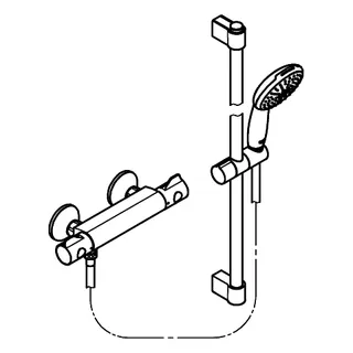 GROHE THM-Brausebatterie Grohtherm 800 34565_2 mit Brausegarnitur 600mm chrom – Bild 3