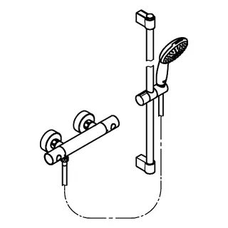 GROHE THM-Brausebatterie Grohtherm 800 C 34768_1 mit Brausegarnitur 600mm chrom – Bild 2