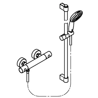GROHE THM-Brausebatterie Grohtherm 800 C 34769_1 mit Brausegarnitur 900mm chrom – Bild 3