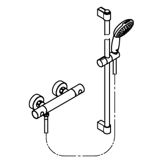 GROHE THM-Brausebatterie Grohtherm 800 C 34769_1 mit Brausegarnitur 900mm chrom – Bild 4