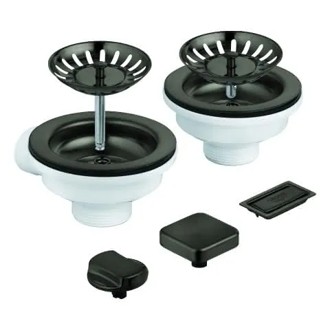 GROHE Spülen-Ablaufgrt. 40998 2 Becken mit Exzenter hard graphite gebürstet