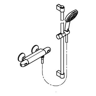 GROHE THM-Brausebatterie Grohtherm 1000 34824_5 mit Brausegarnitur 900mm chrom – Bild 2