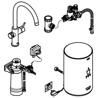 GROHE Armatur und Boiler GROHE Red Duo 30083_1 M-Size C-Auslauf velvet black – Bild 3