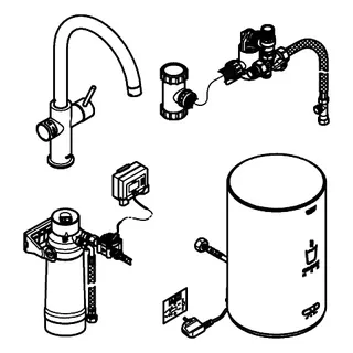 GROHE Armatur und Boiler GROHE Red Duo 30083_1 M-Size C-Auslauf velvet black – Bild 4