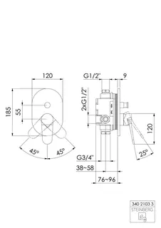 Steinberg Fertigmontageset für Wanne/Brause-EHM 340 2103 3, chrom – Bild 2