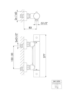 Steinberg Aufputzthermostat für Wanne 340 3200, chrom – Bild 2