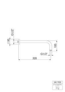Steinberg Brausearm Wandmontage 320 mm 340 7900, chrom – Bild 2