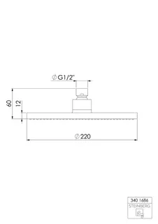 Steinberg Regenbrause 220 mm x 12 mm 340 1686, chrom – Bild 2