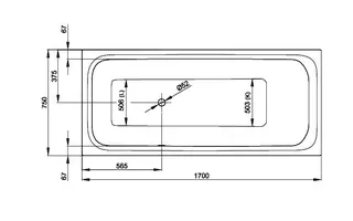 SCALIDO-Stahl-Badewanne Kopfteil rechts Abl. seitl Antirutsch_Sense 1700x750x450mm ws – Bild 2