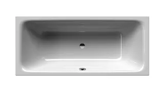SCALIDO-Stahl-Badewanne DUO Abl. mittig mit Antirutsch_Sense 1800x800x450mm weiß