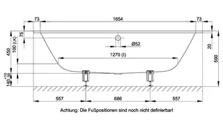 SCALIDO-Stahl-Badewanne DUO Abl. mittig mit Antirutsch_Sense 1800x800x450mm weiß – Bild 3