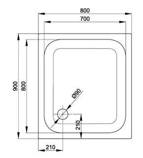 SCALIDO-Stahl-Duschwanne superflach mit Antirutsch_Sense m Waschtisch 900x800x25mm weiß – Bild 2